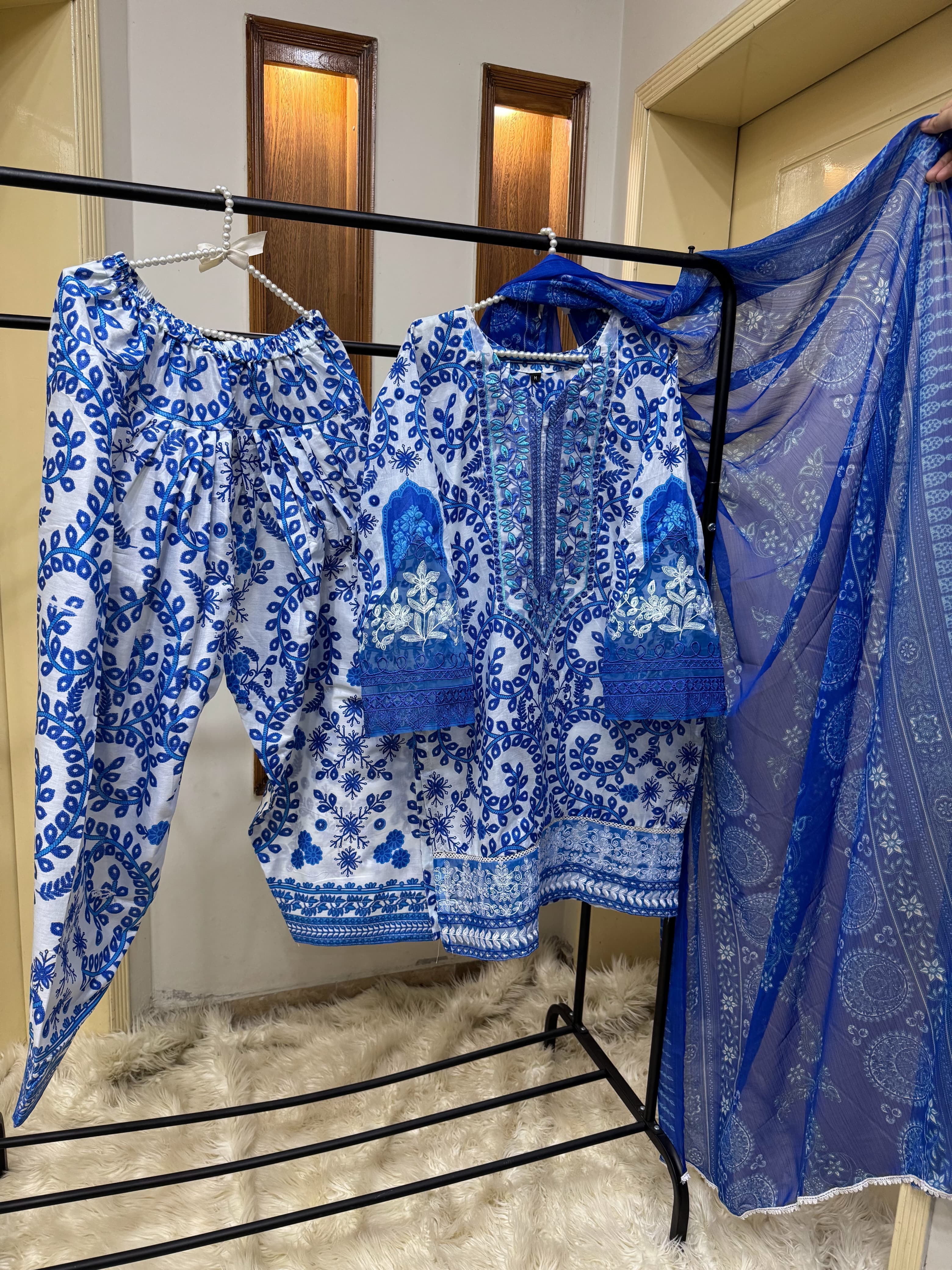 "Elegance Stitched 3-Piece Lawn Outfit"