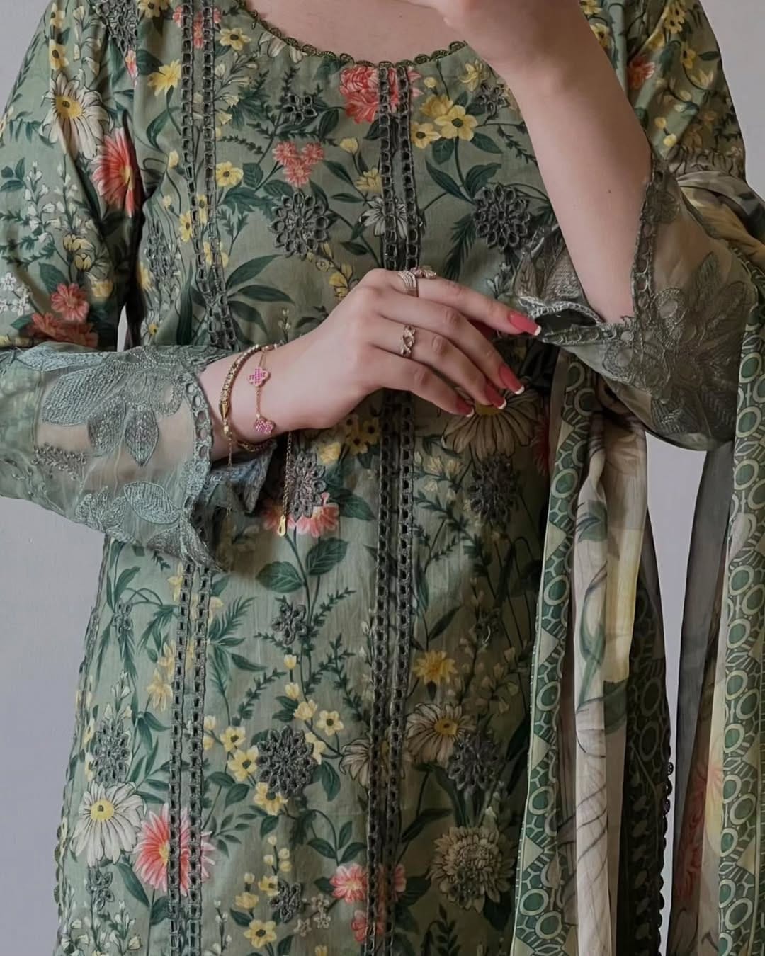 "Eid Luxe Edit – Embroidered Lawn with Lace Finish"