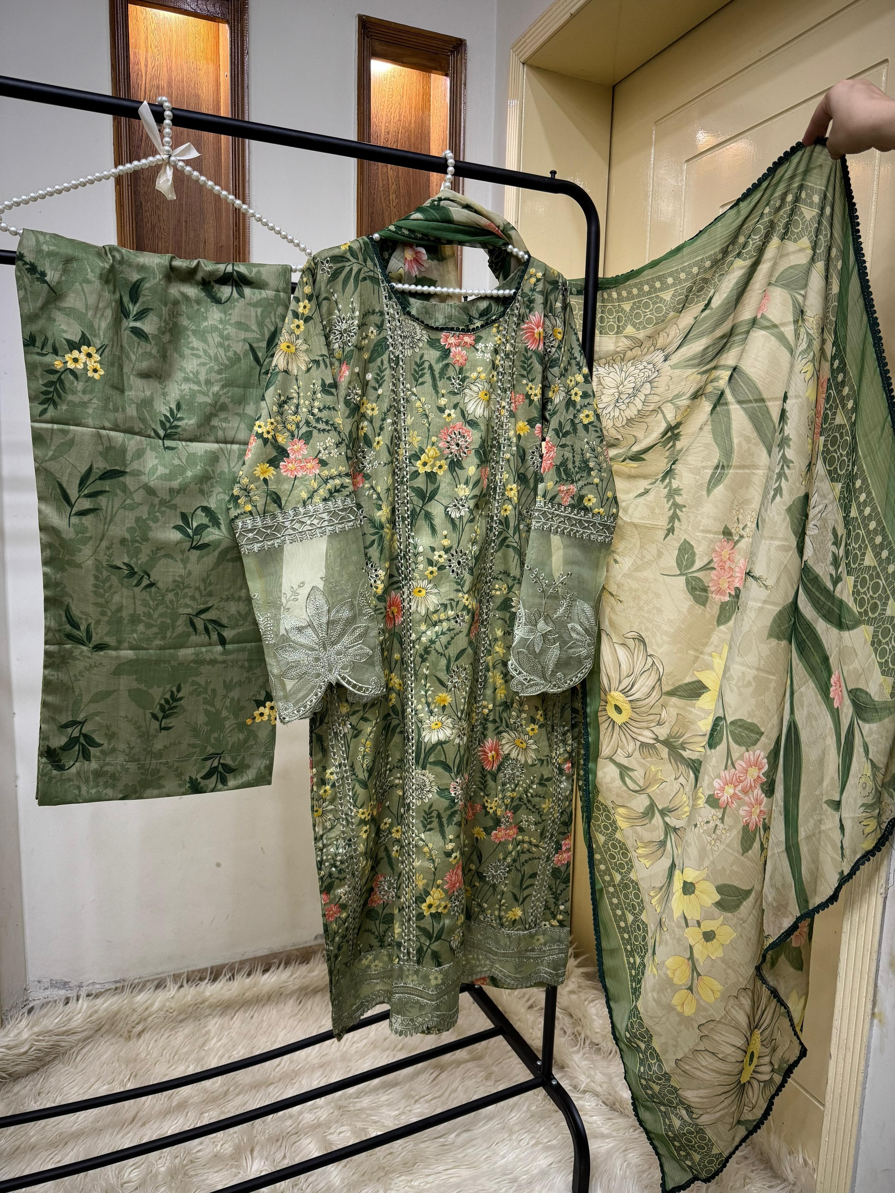 "Eid Luxe Edit – Embroidered Lawn with Lace Finish"