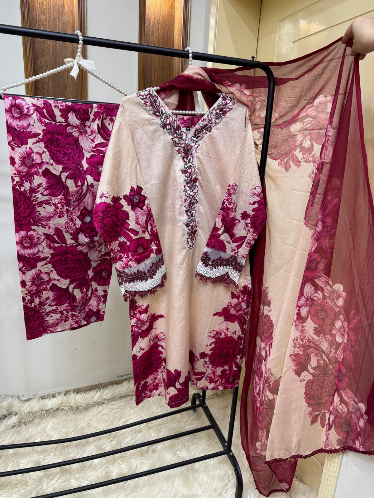 Luxury Ready to Wear Lawn Suit – Embroidered Shirt with Chiffon Dupatta  Digital