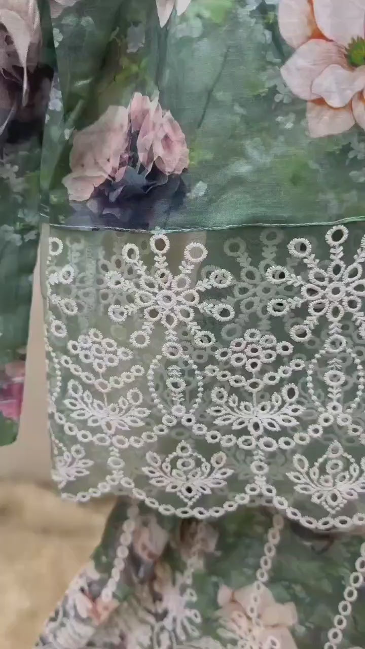 New Arrival | Chikankari Lawn 3-Piece Suit – Digital Printed, Sequins Embroidered, Pure Lawn Fabric with Chiffon Dupatta |Ready to Wear