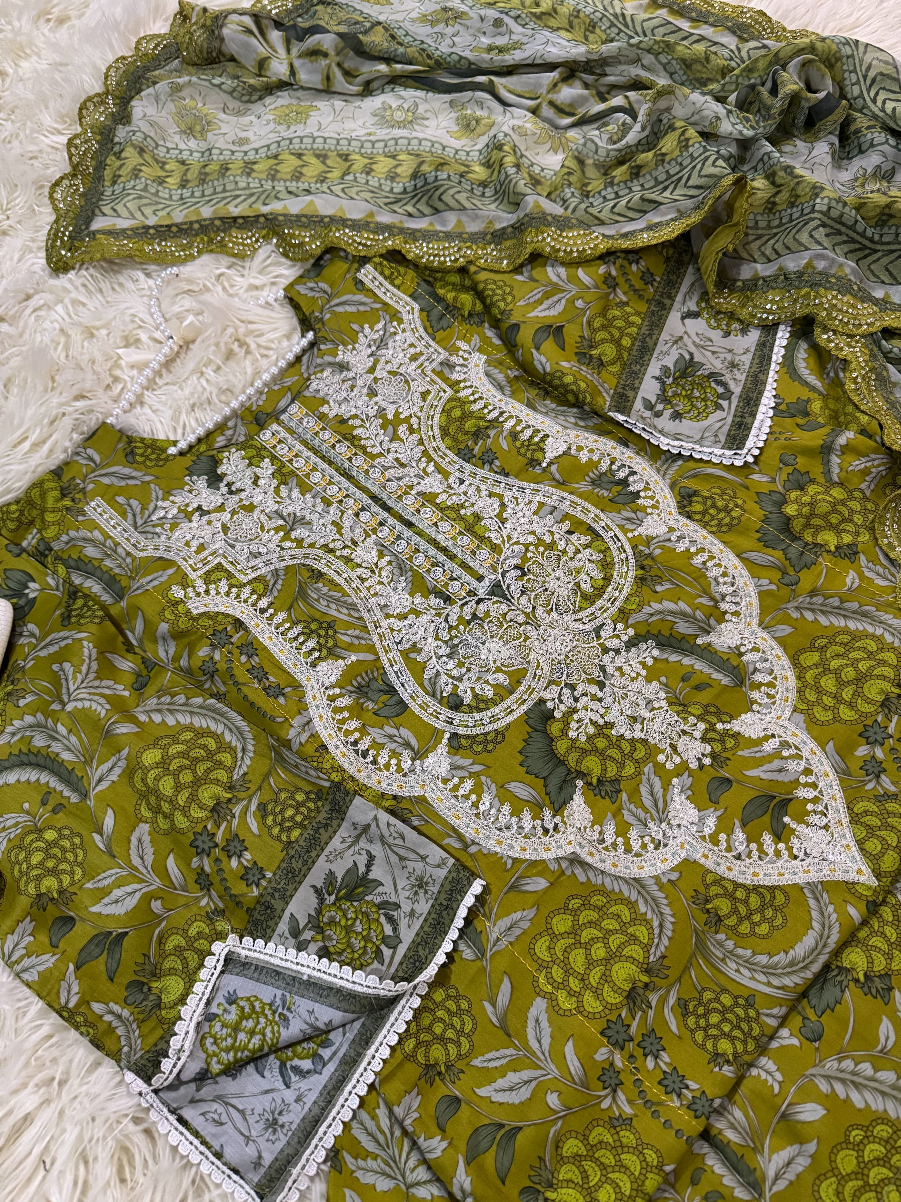 Digital Print & Sequin Embroidered Lawn Set (3-Piece) | Ready to Wear
